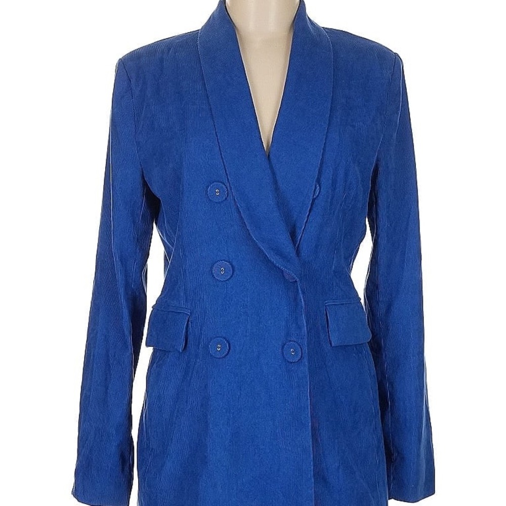 Double-Breasted Blue Blazer